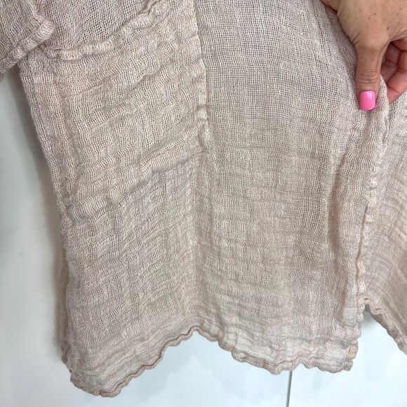 Magaschoni Linen Kimono Sweater Jacket Linen Cardigan Long Open Knit Lightweight - Picture 5 of 16